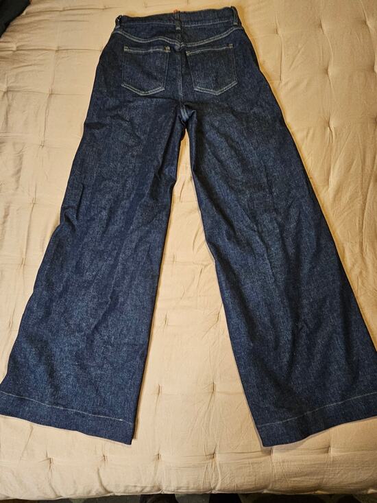 SPANX Denim - Spanx Women's S High Rise Pull-On Wide Leg Jeans Dark Wash Denim